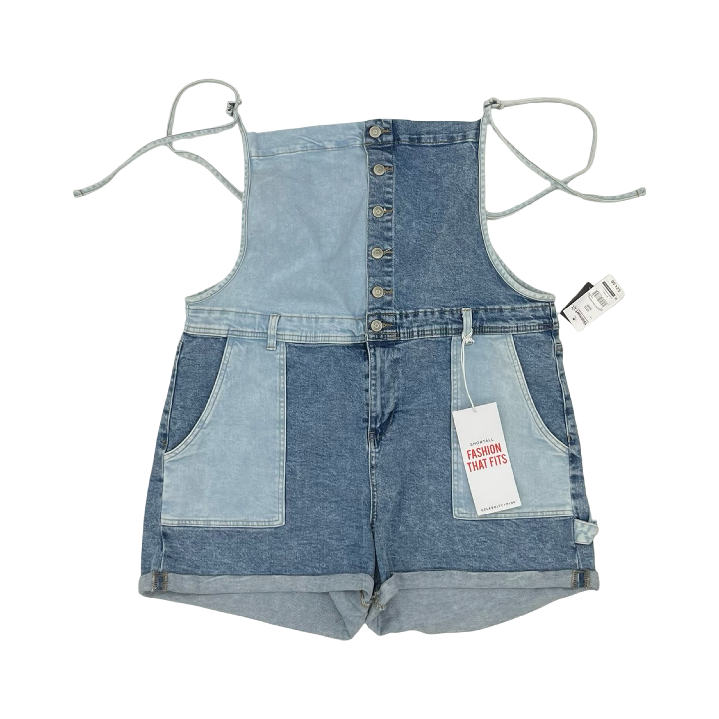 Shortalls By Celebrity Pink In Blue Denim, Size:3X
