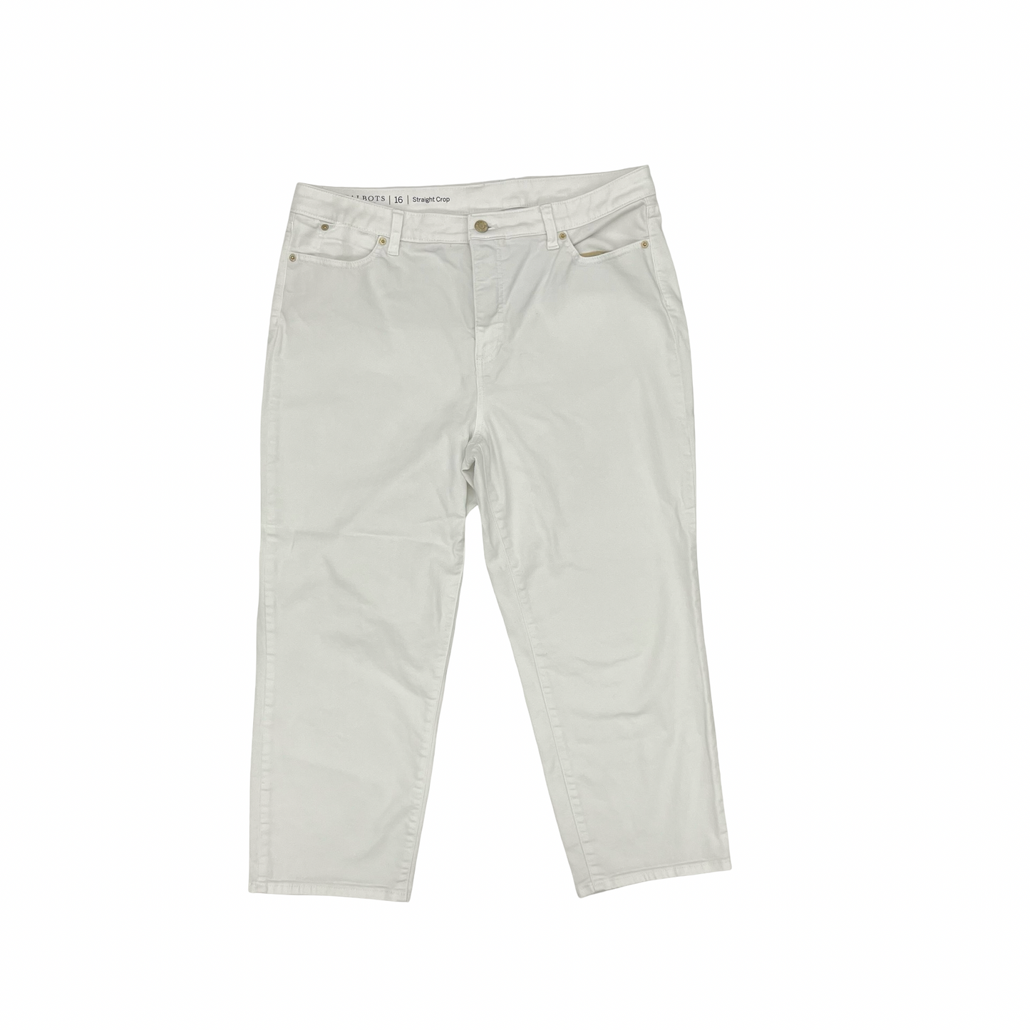 Jeans Cropped By Talbots In White, Size:16