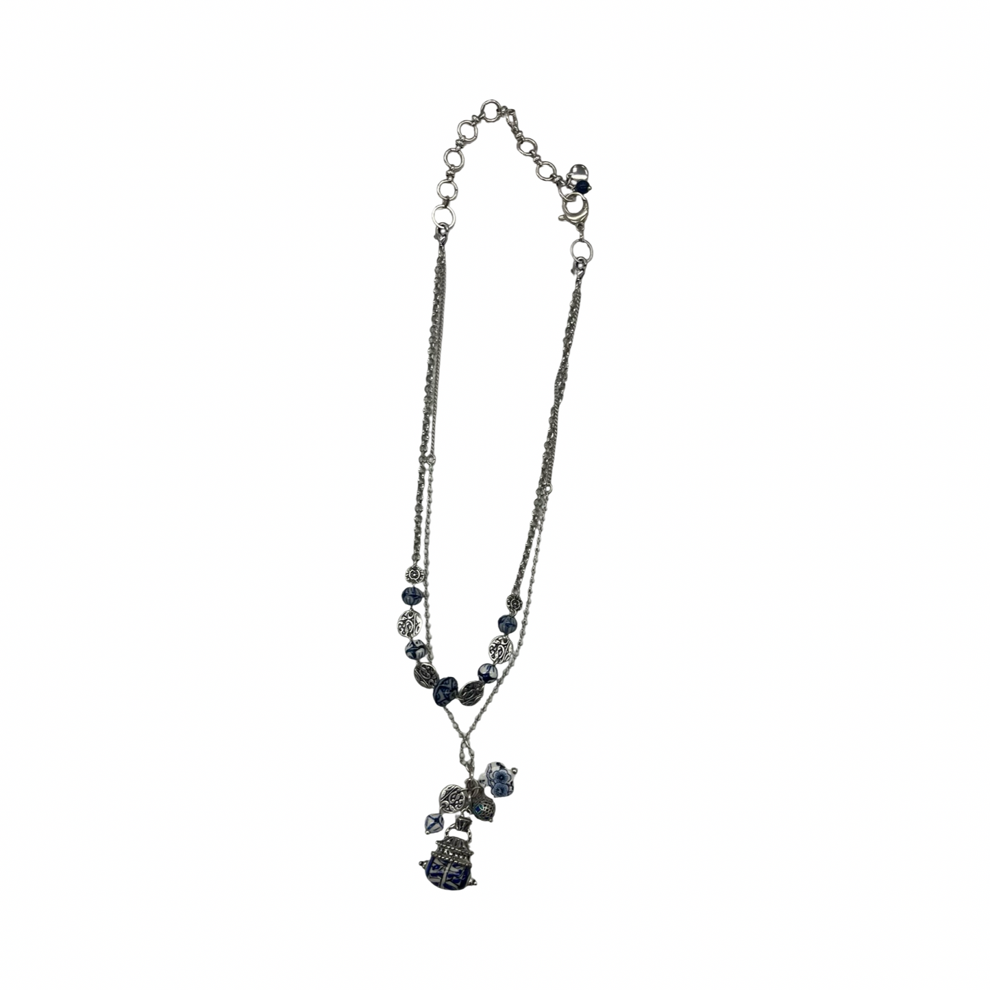 Necklace Layered By Clothes Mentor In Blue & Silver