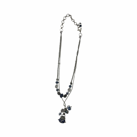 Necklace Layered By Clothes Mentor In Blue & Silver