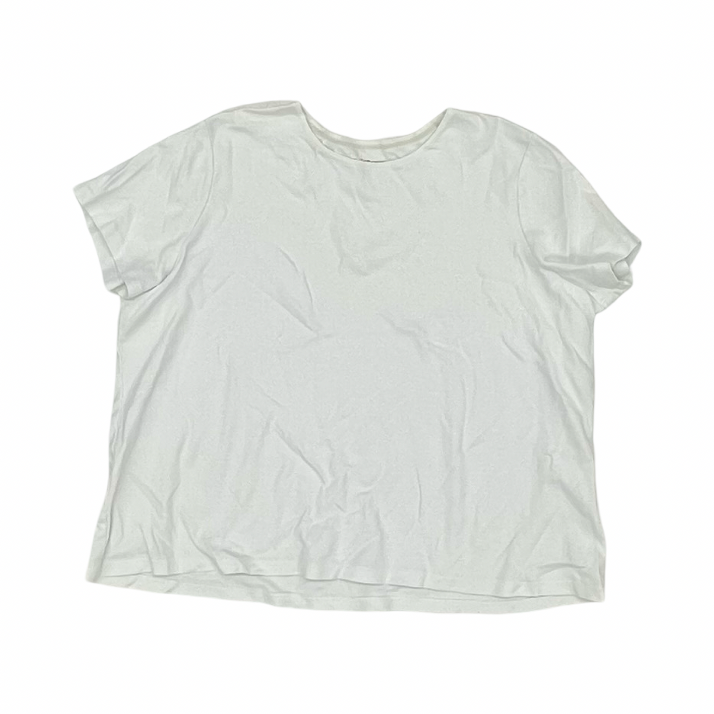 Top Ss Basic By Croft And Barrow In White, Size:2X