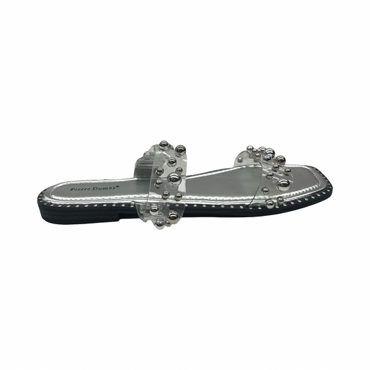 Sandals Flats By Pierre Dumas In Silver, Size:11