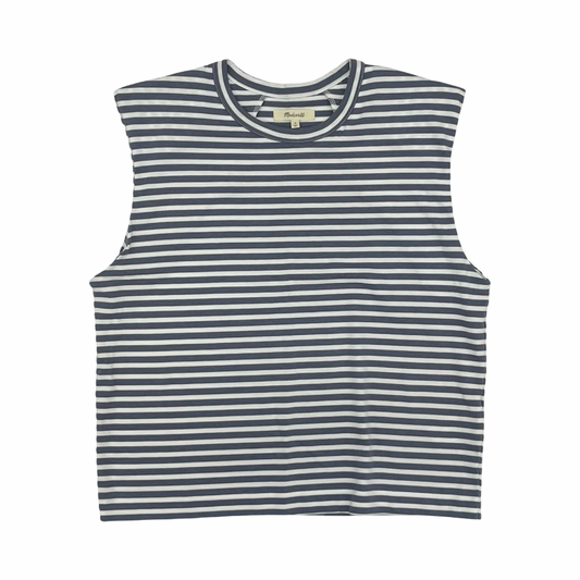 Top Sleeveless By Madewell In Blue & White, Size:M