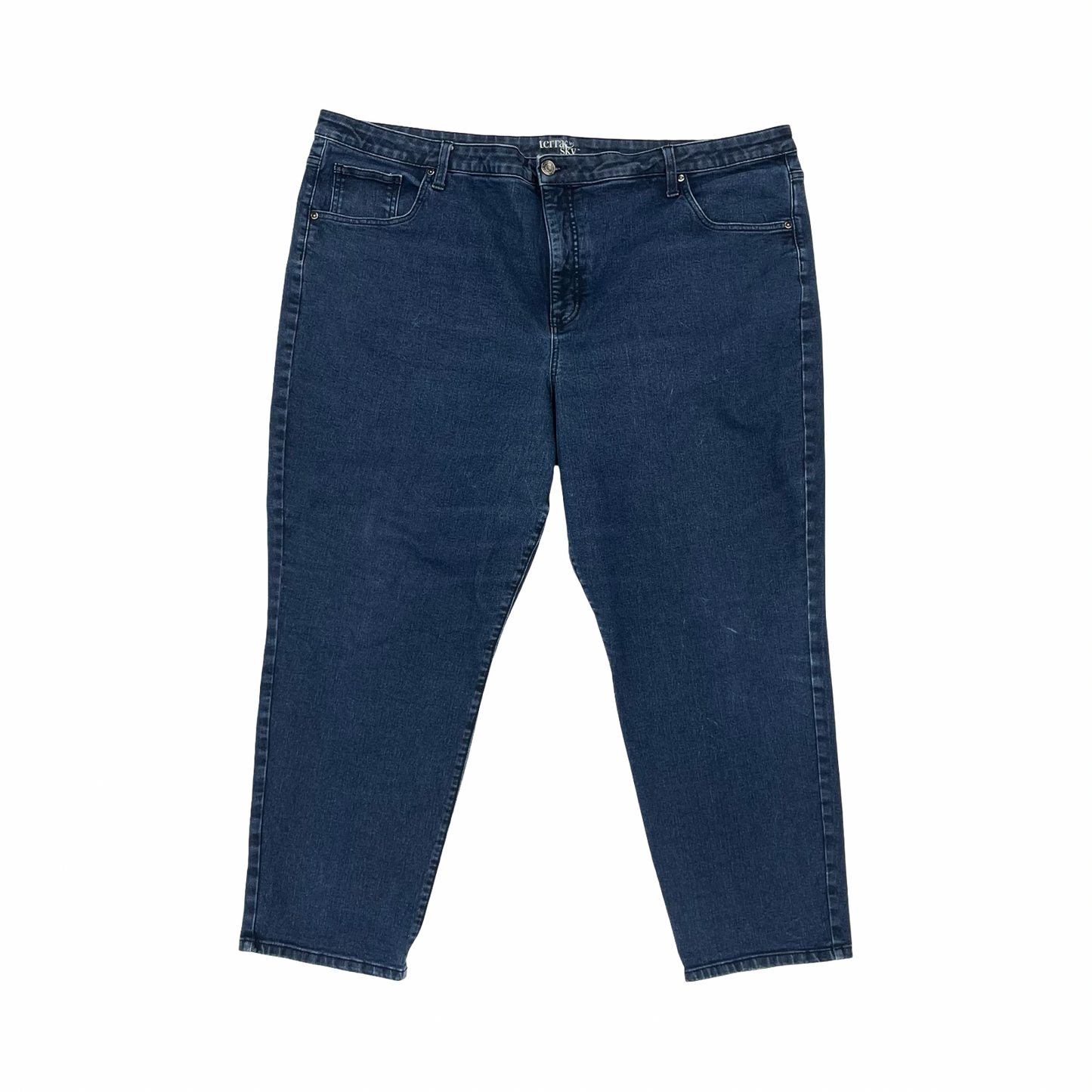Jeans Straight By Terra & Sky In Blue Denim, Size:26W