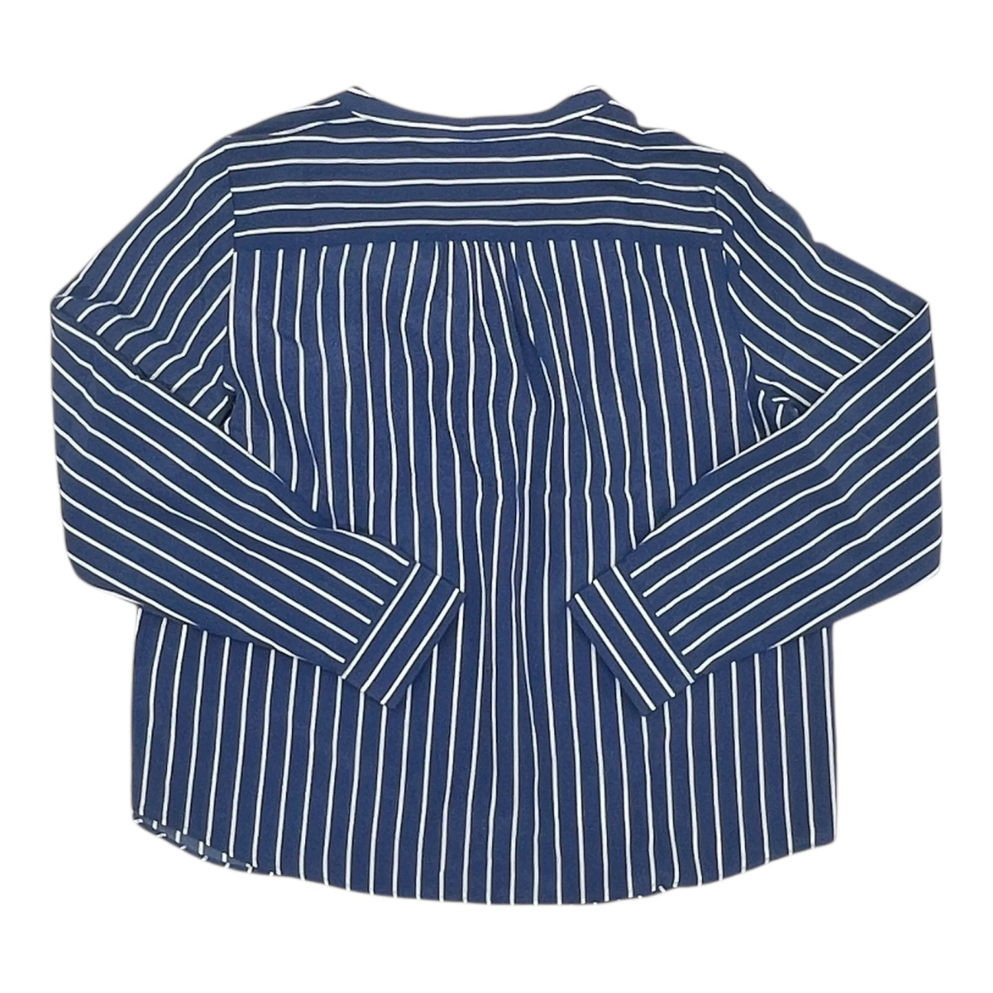 Blouse Ls By J. Crew In Blue & White, Size:L