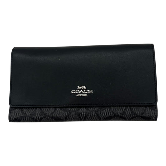 Wallet Designer By Coach In Black & Grey, Size:Medium