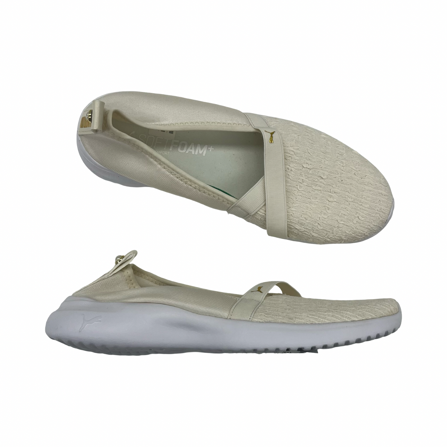 Shoes Flats By Puma In Cream, Size:10