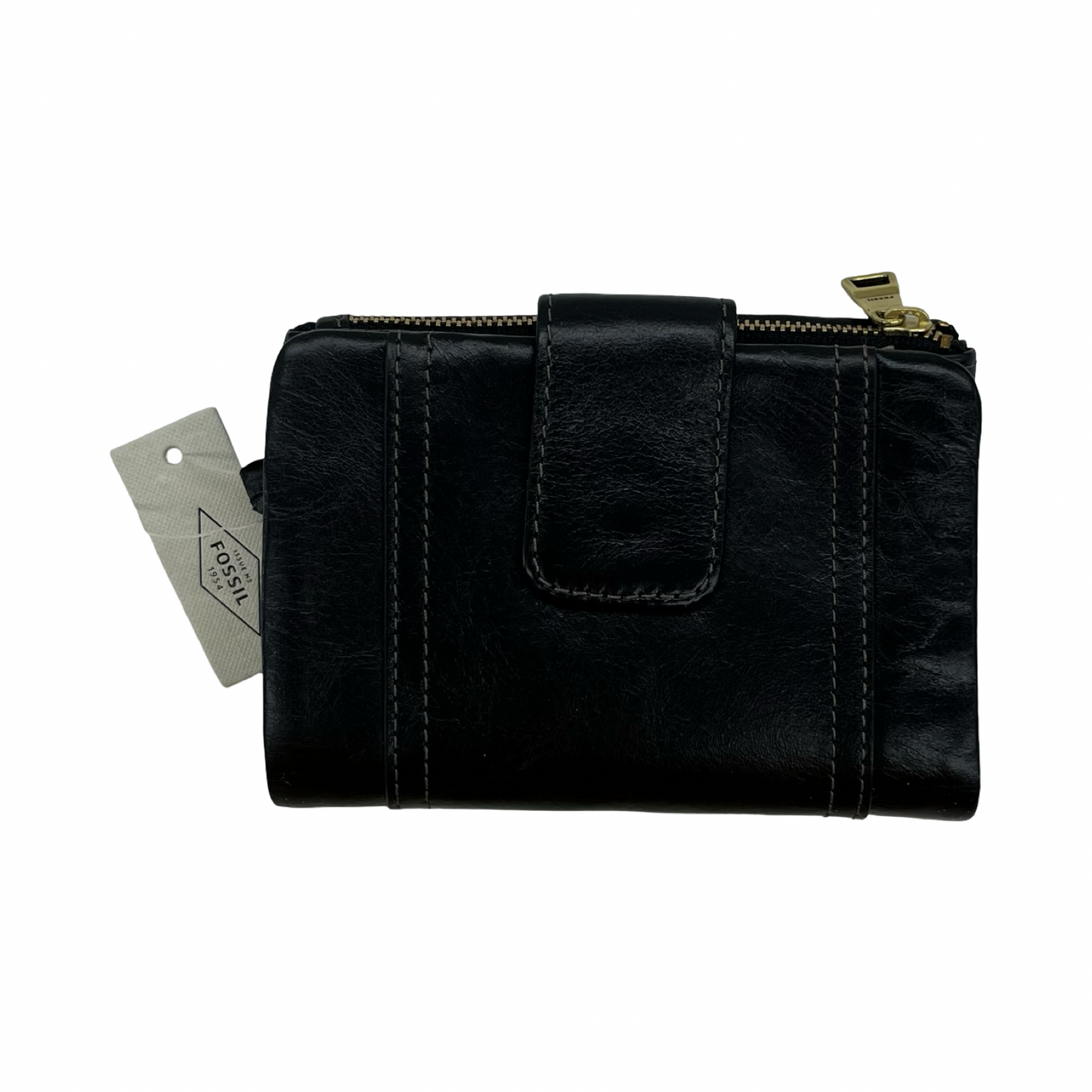 Wallet Leather By Fossil In Black, Size:Small