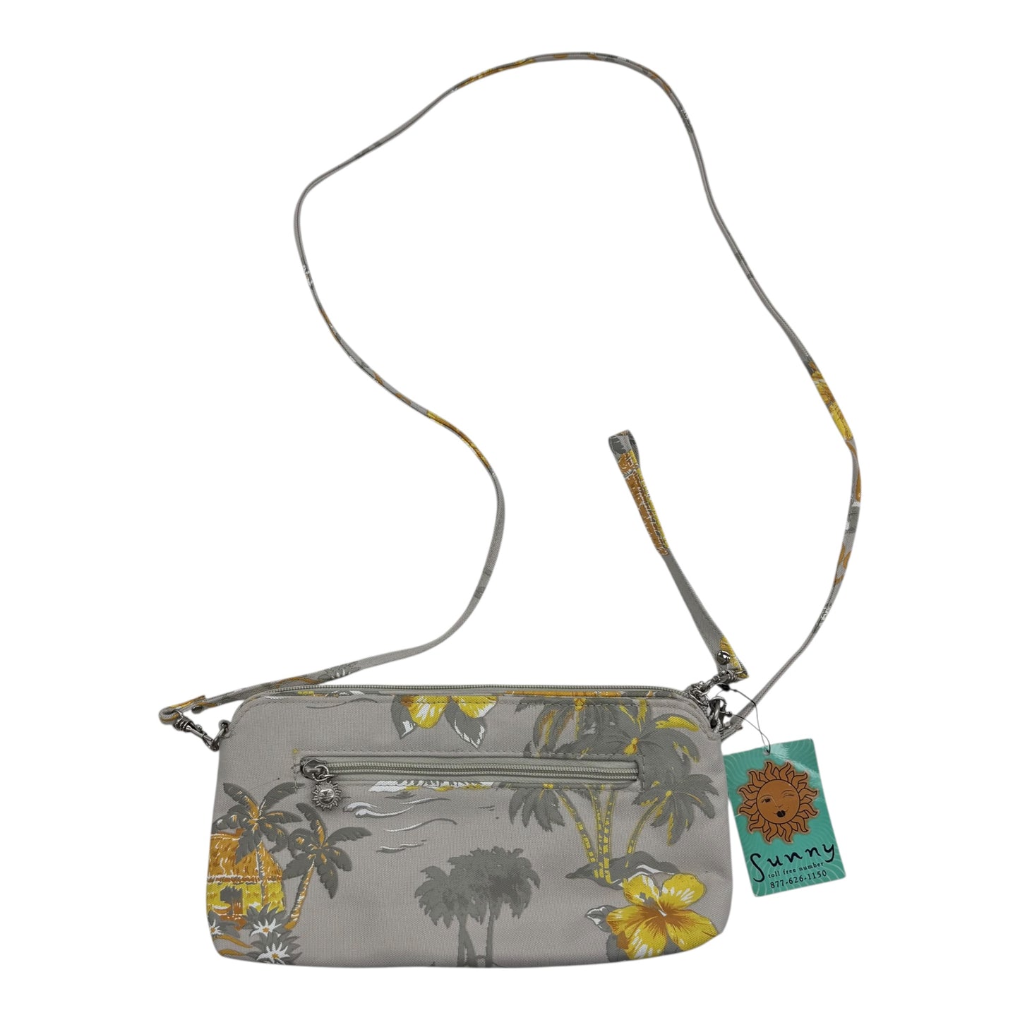 Crossbody By Clothes Mentor In Grey & Yellow, Size:Small