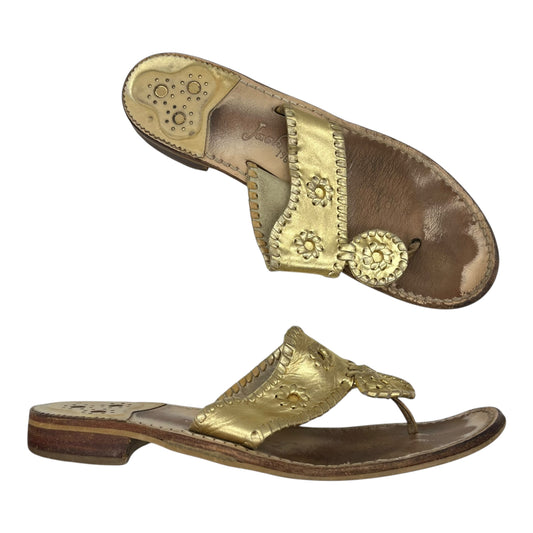 Sandals Flats By Jack Rogers In Gold, Size:10