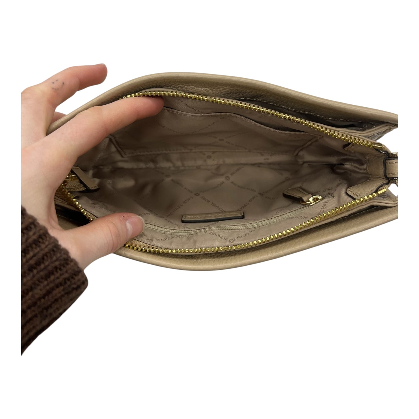 Crossbody Designer By Michael Kors In Tan, Size:Small