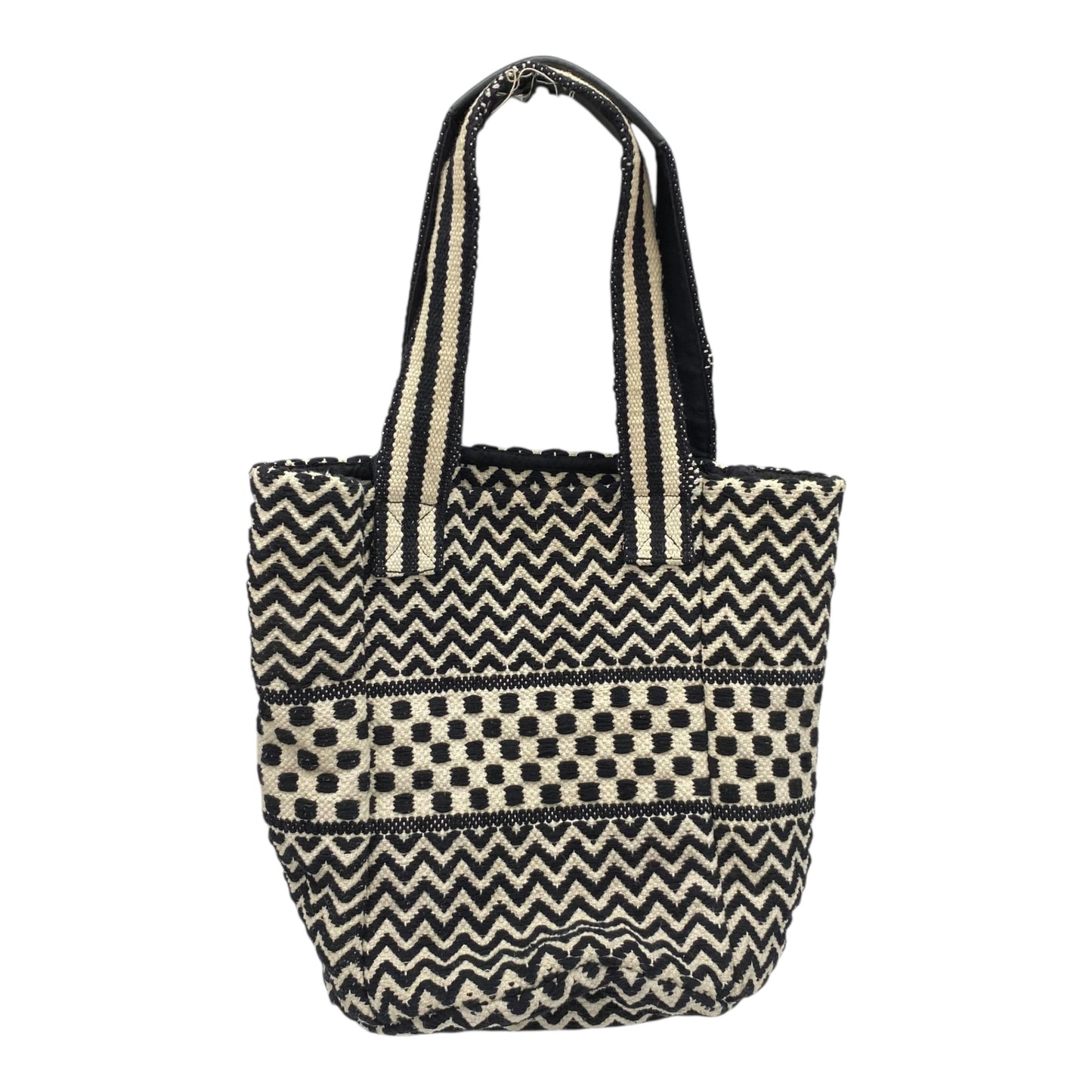 Tote Designer By Rebecca Minkoff In Black & Cream, Size:Medium