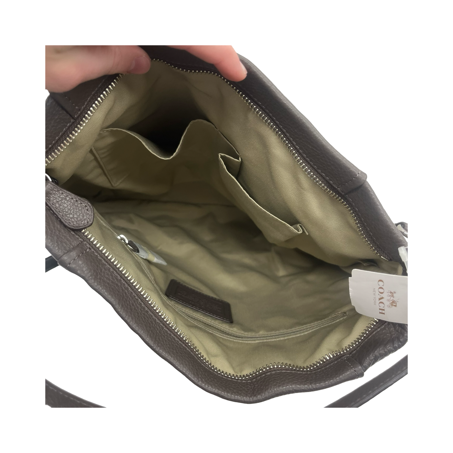 Handbag Designer By Coach In Brown, Size:Large