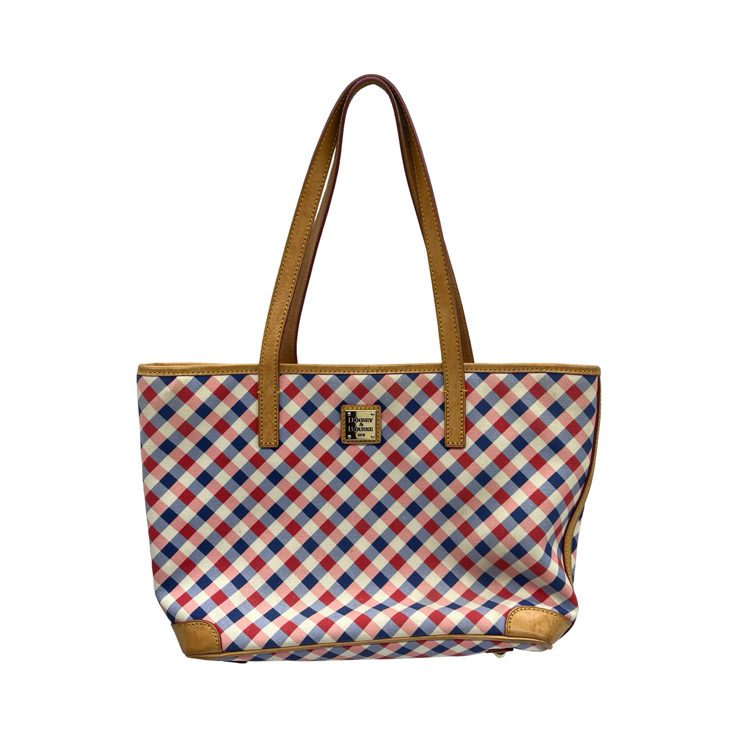 Handbag Designer By Dooney And Bourke In Blue & Red, Size:Medium