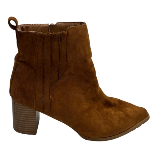 Boots Ankle Heels By Maurices In Brown, Size:8.5