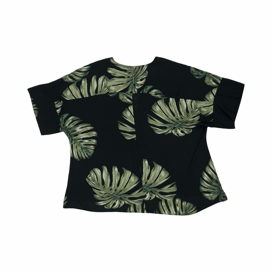 Blouse Ss By Worthington In Black & Green, Size:L