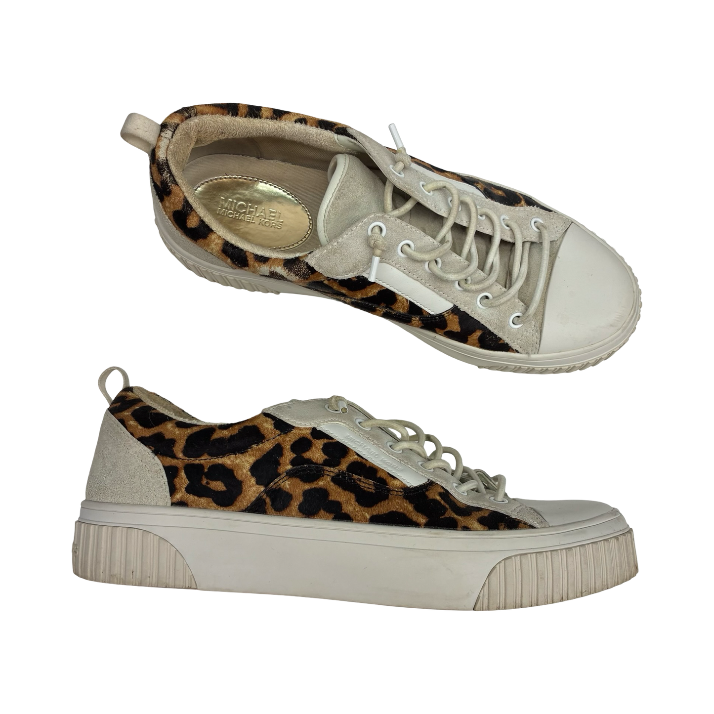 Shoes Designer By Michael Kors In Brown & Cream, Size:8.5