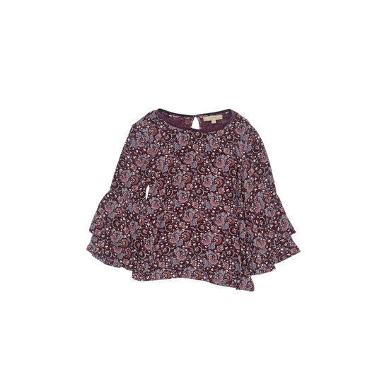 Blouse Ls By Loft In Purple, Size:S