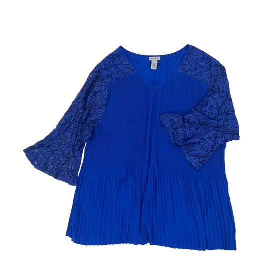 Blouse 3/4 Sleeve By Clothes Mentor In Blue, Size:6