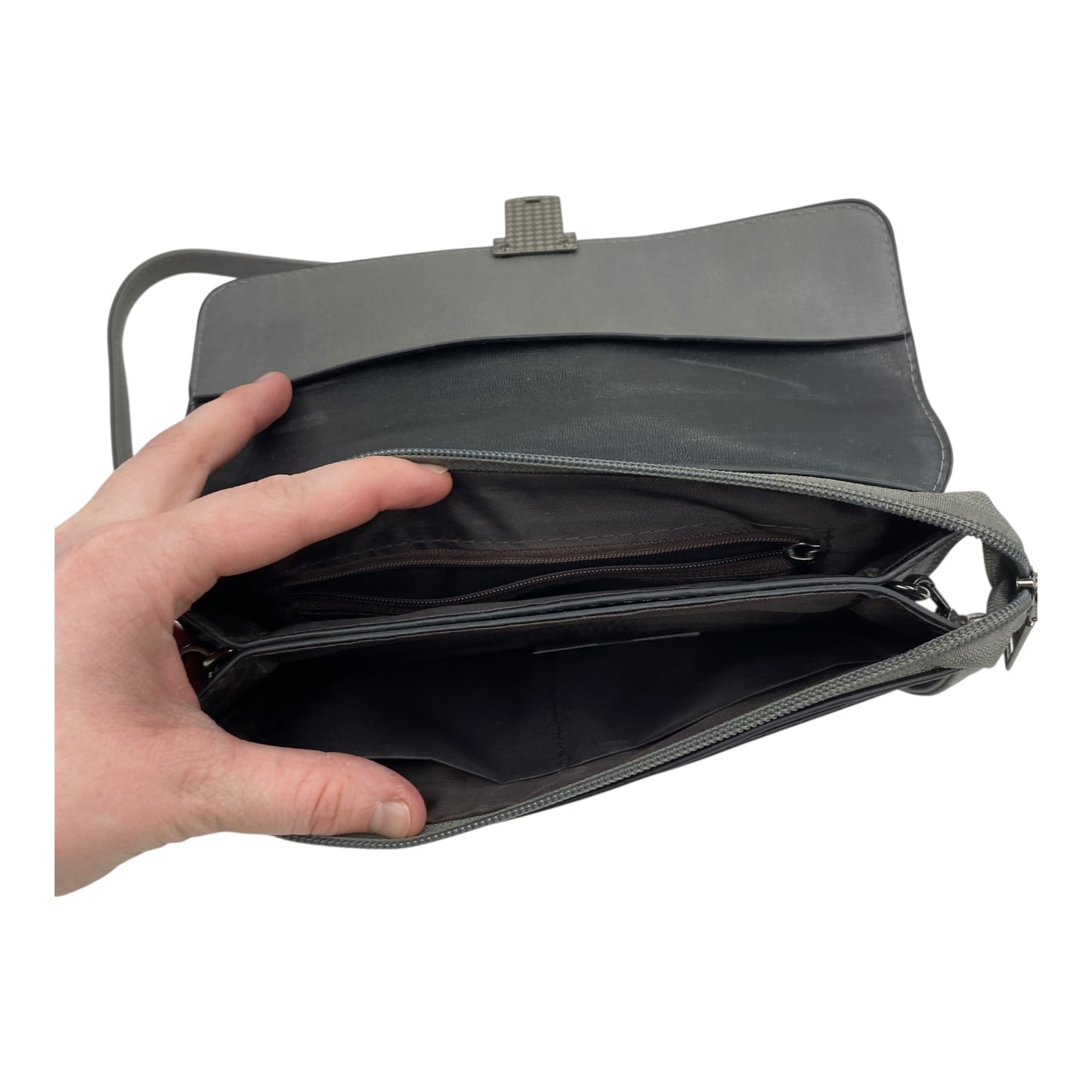 Crossbody By Cme In Grey, Size:Medium