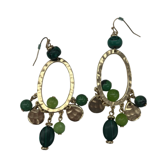 Earrings Dangle/Drop By Clothes Mentor In Gold & Green