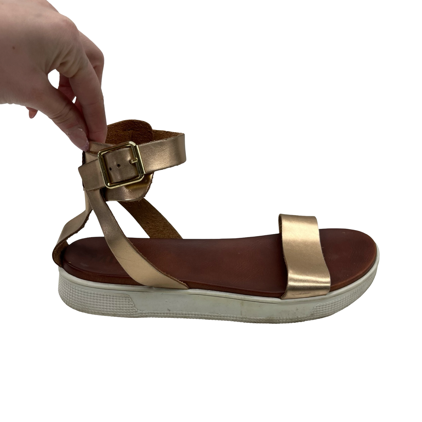 Sandals Heels Platform By Mia In Rose Gold, Size:10