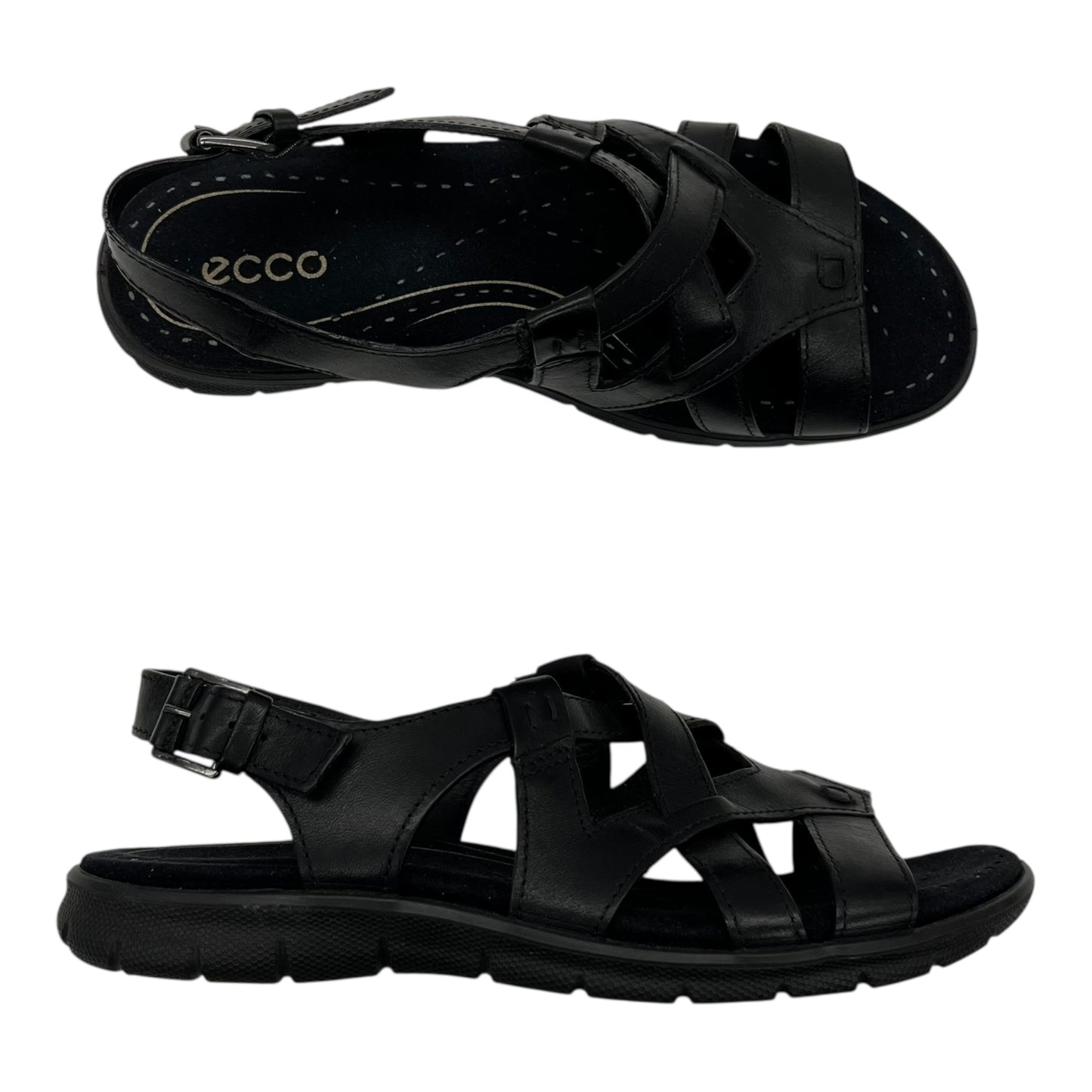 Sandals Flats By Ecco In Black, Size:6.5