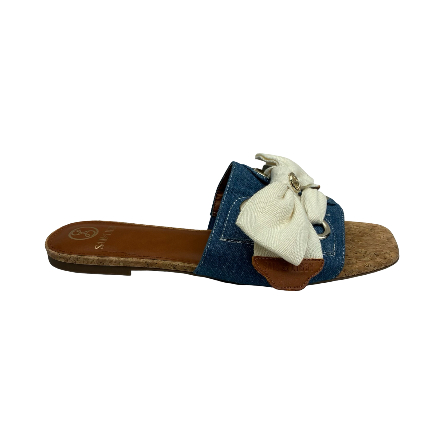 Sandals Flats By Sam And Libby In Blue & Brown, Size:9