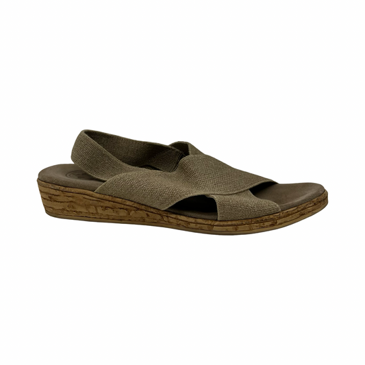Sandals Heels Wedge By Clothes Mentor In Tan, Size:8
