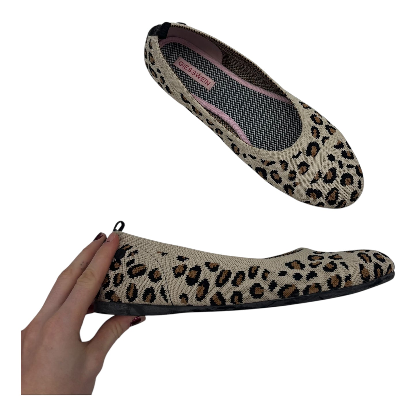 Shoes Flats By Clothes Mentor In Animal Print, Size:9.5