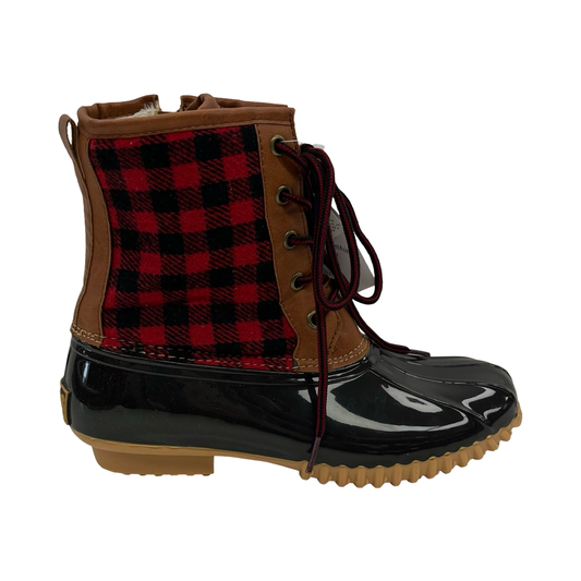 Boots Rain By Totes In Black & Red, Size:7