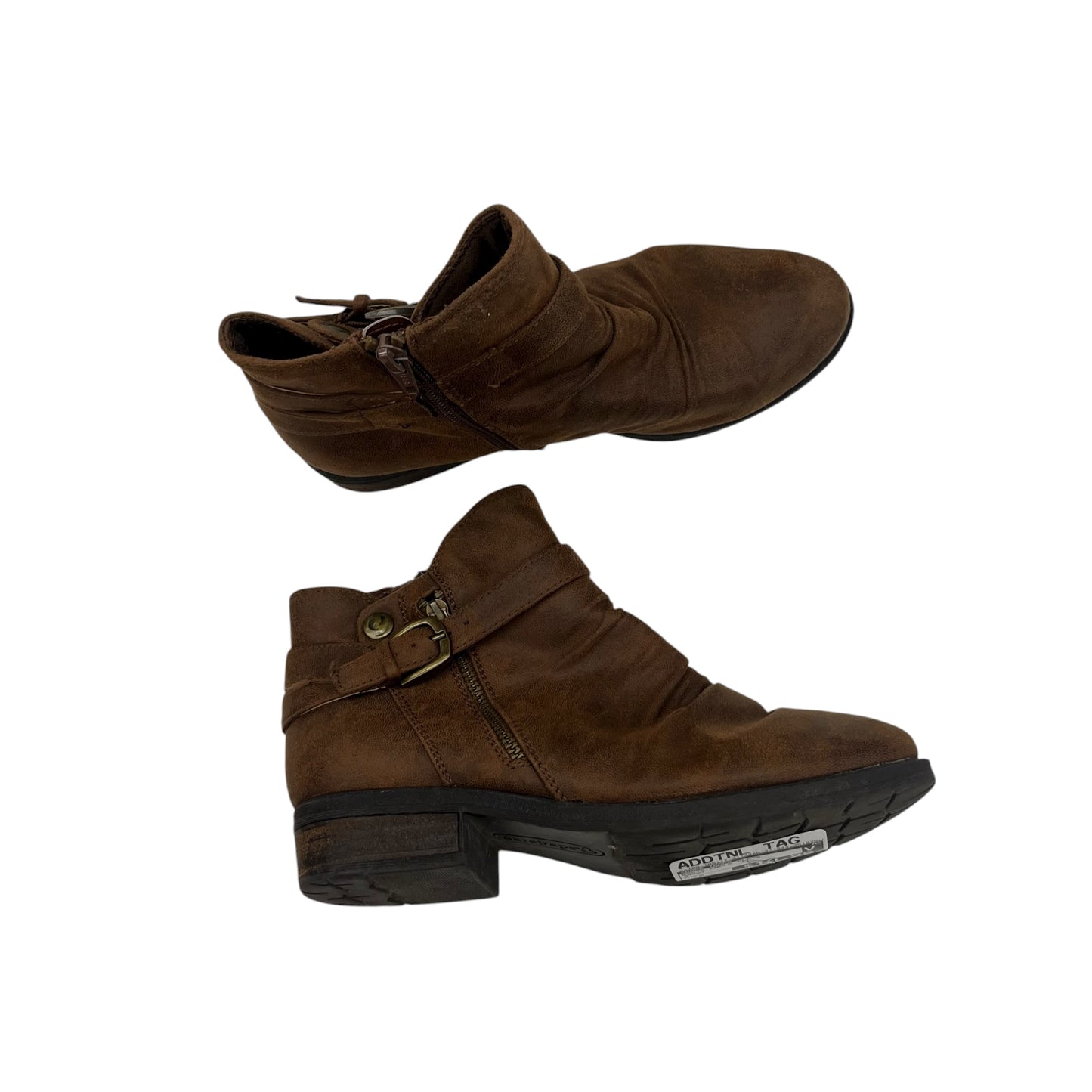 Boots Ankle Flats By Bare Traps In Brown, Size:6