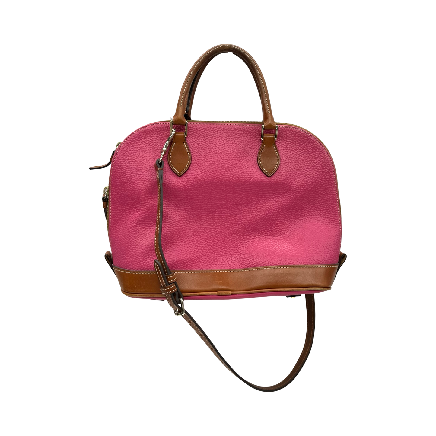 Handbag Designer By Dooney And Bourke In Brown & Pink, Size:Medium