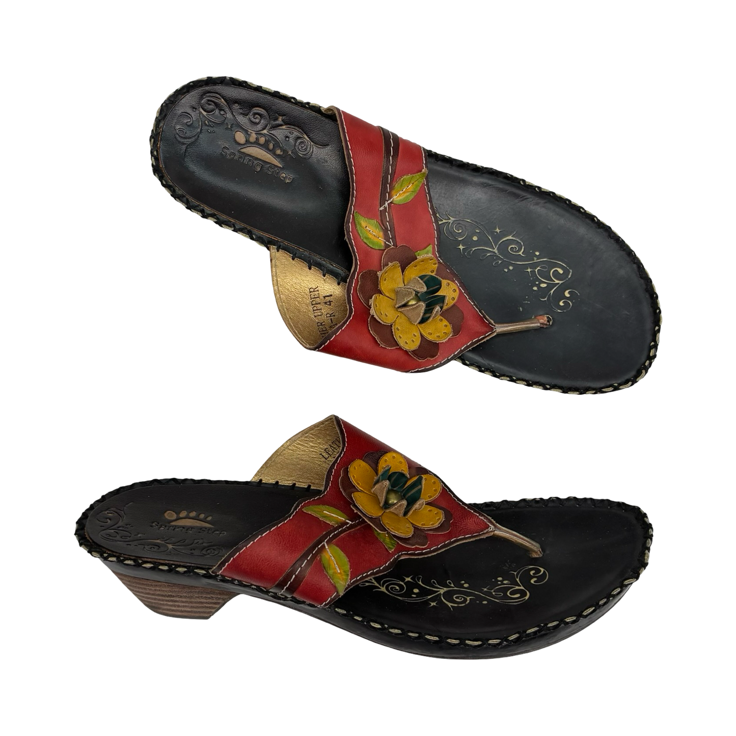 Sandals Flip Flops By Spring Step In Multi, Size:10.5