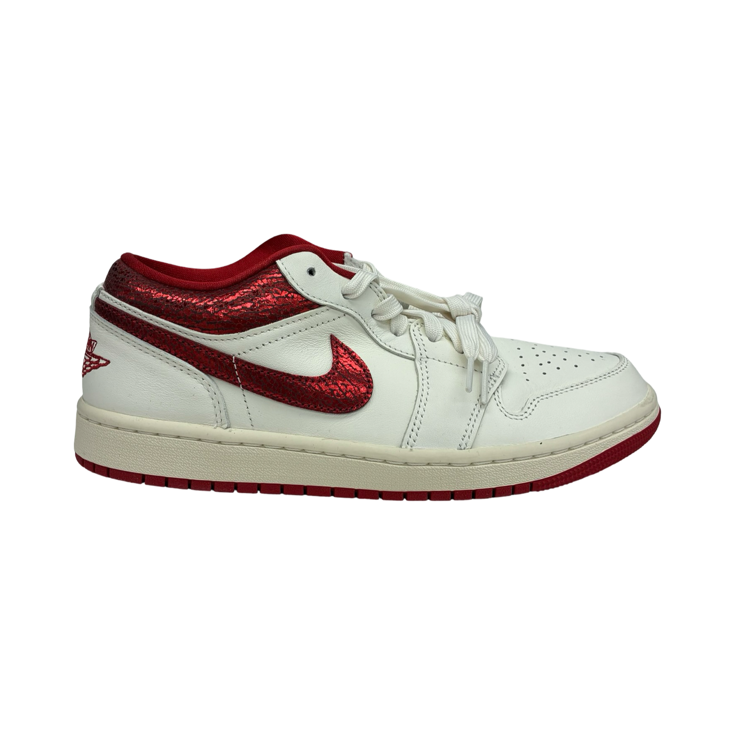 Shoes Luxury Designer By Jordan In Red & White, Size:9