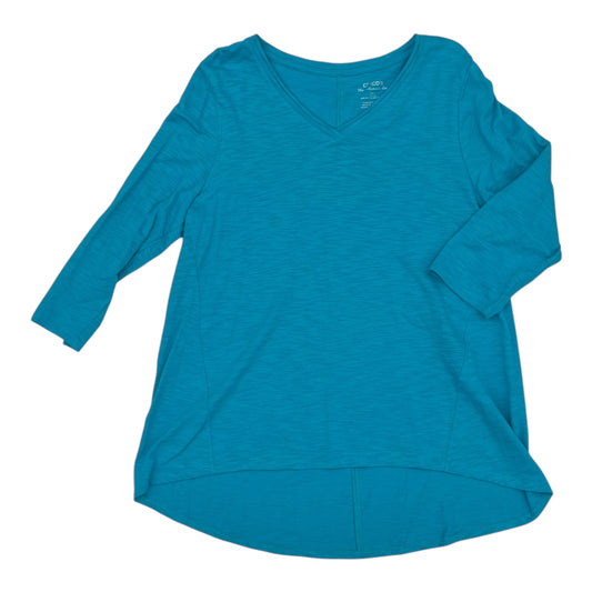 Top 3/4 Sleeve By Chicos In Aqua, Size:L