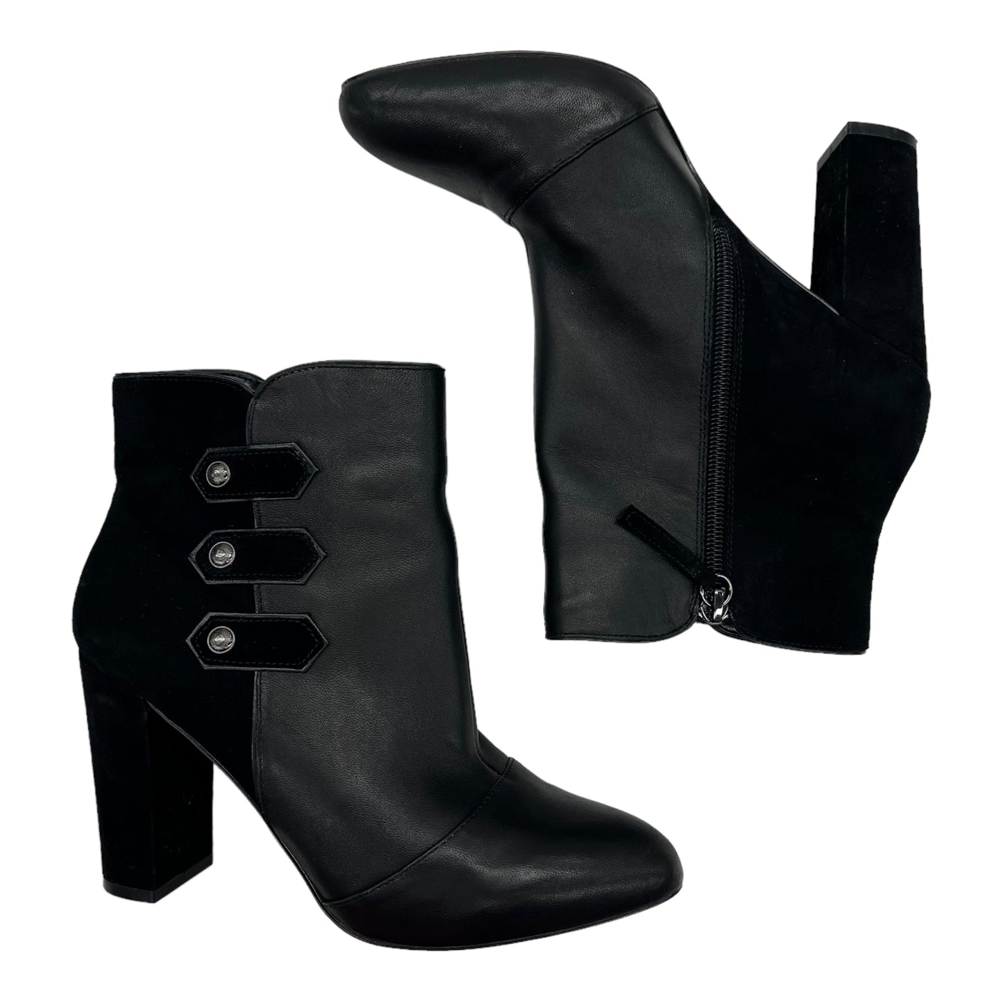 BLACK WHITE HOUSE BLACK MARKET BOOTS ANKLE HEELS, Size 8.5