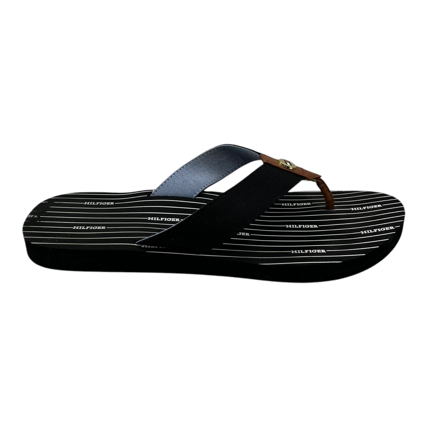 Sandals Flip Flops By Tommy Hilfiger In Black, Size:8