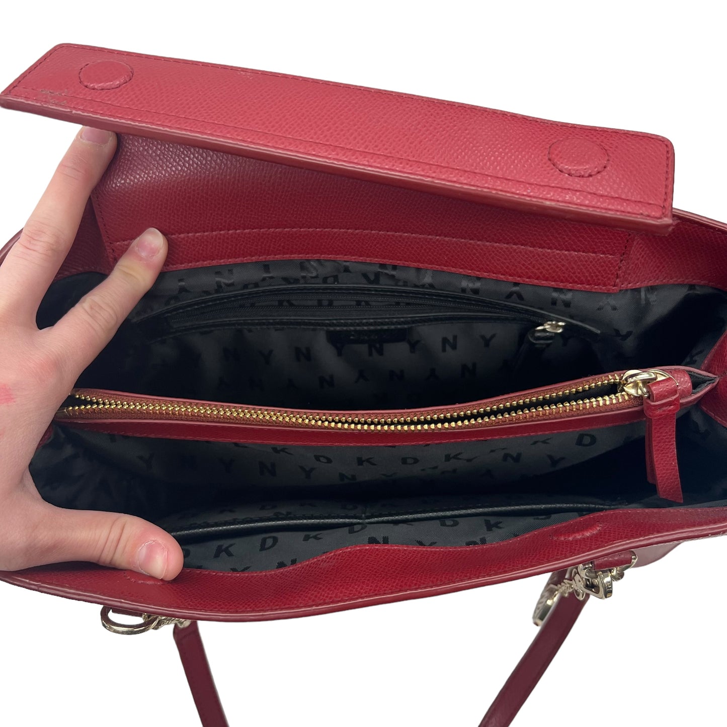 RED HANDBAG by DKNY Size:LARGE