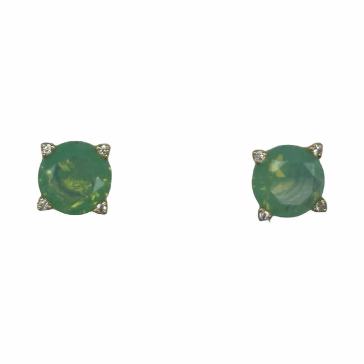 Earrings Stud By Clothes Mentor In Gold & Green