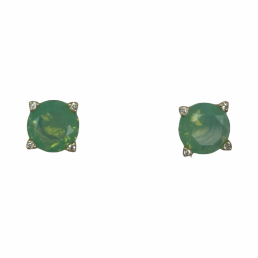 Earrings Stud By Clothes Mentor In Gold & Green