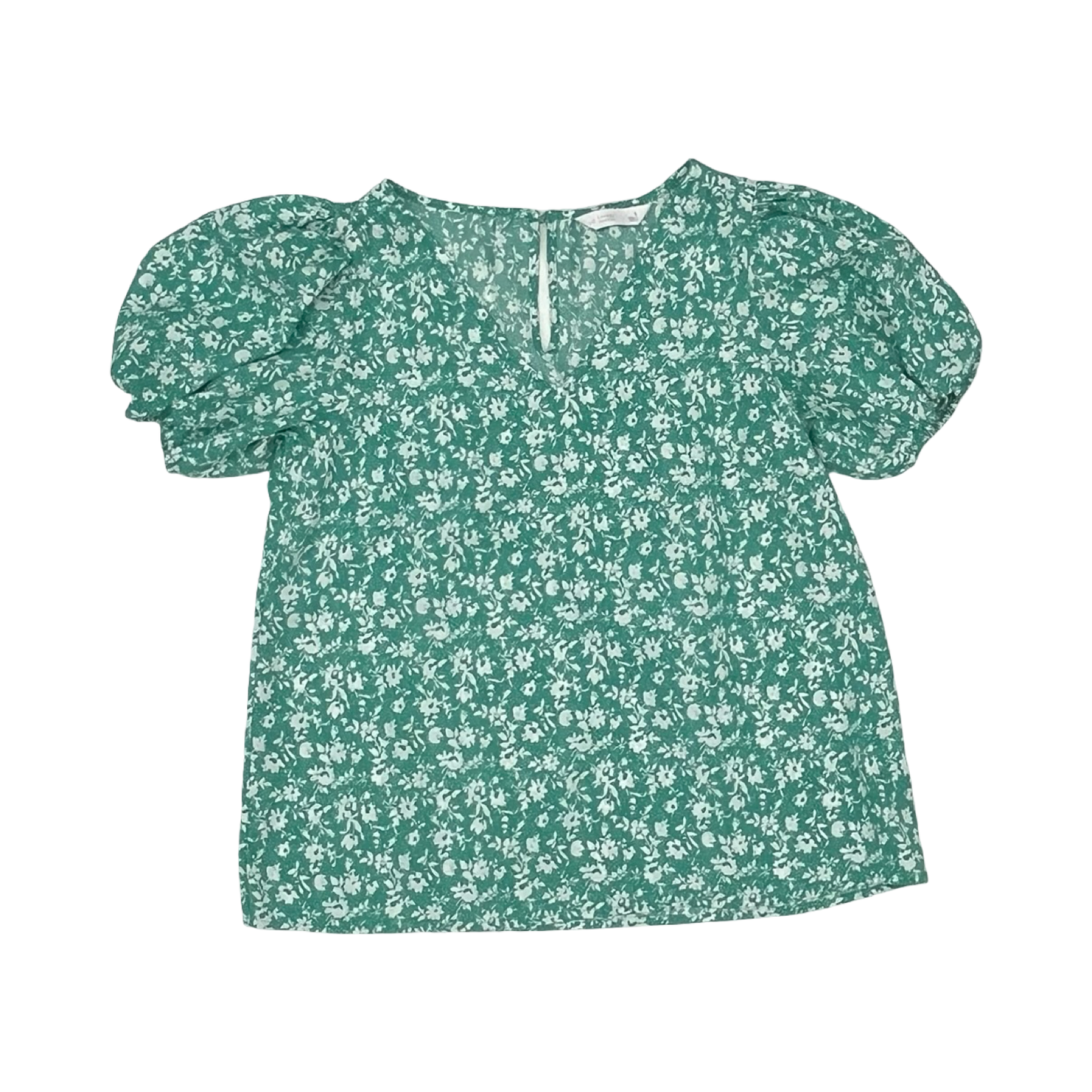 Blouse Ss By Lc Lauren Conrad In Green & White, Size:S