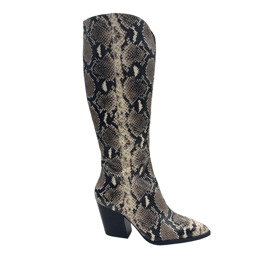 Boots Mid-Calf Heels By Inc In Snakeskin Print, Size:8