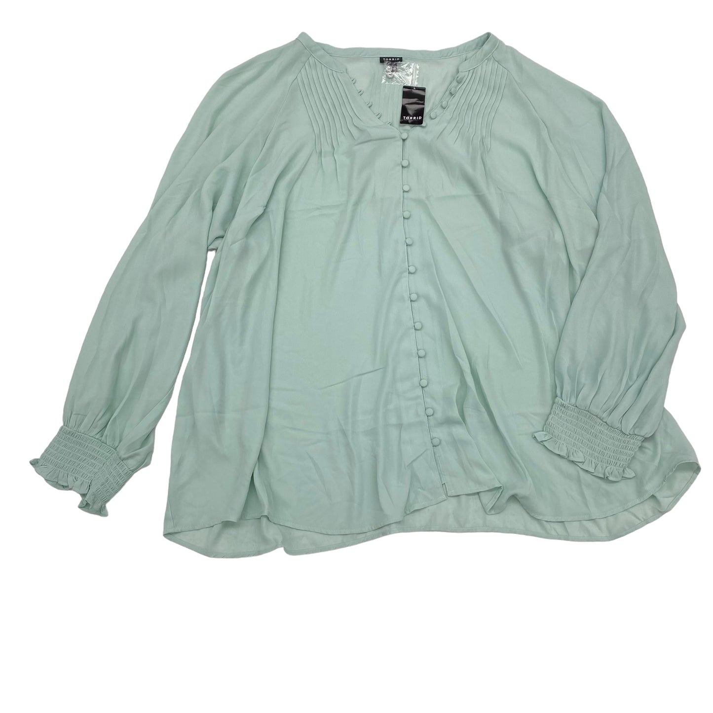 GREEN BLOUSE LS by TORRID Size:6