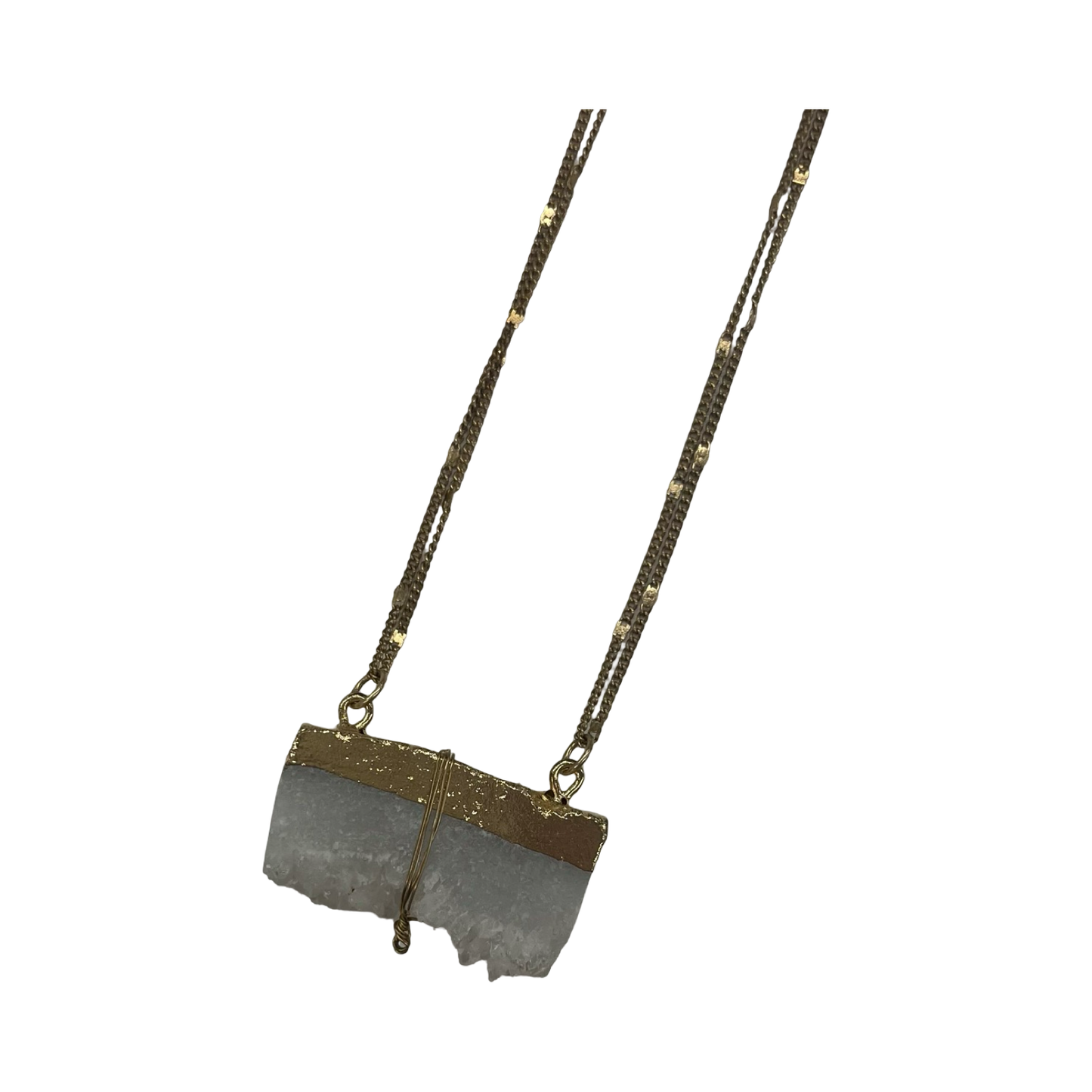 Necklace Pendant By Clothes Mentor In Gold & White