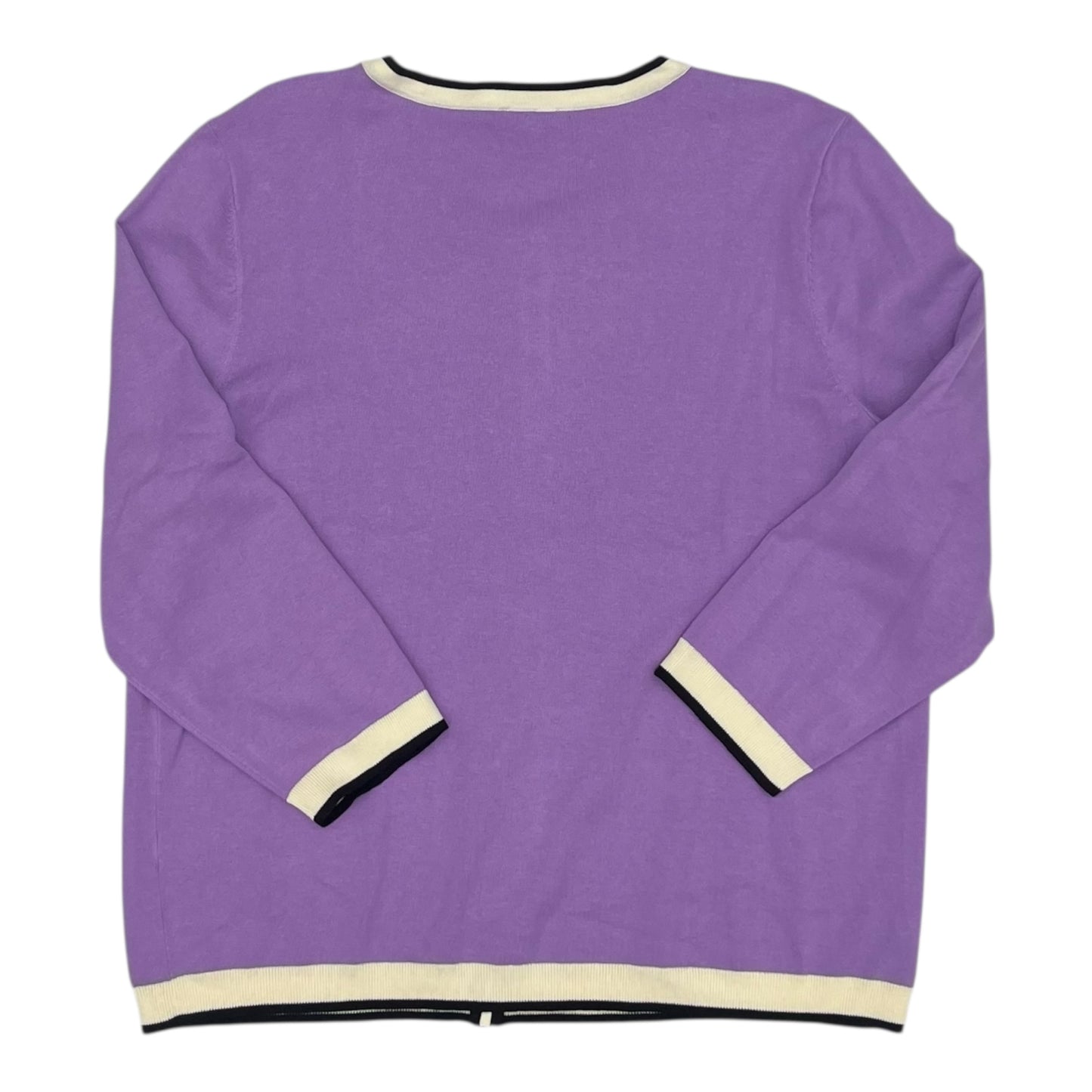 Sweater Cardigan By Talbots In Purple, Size:Xl