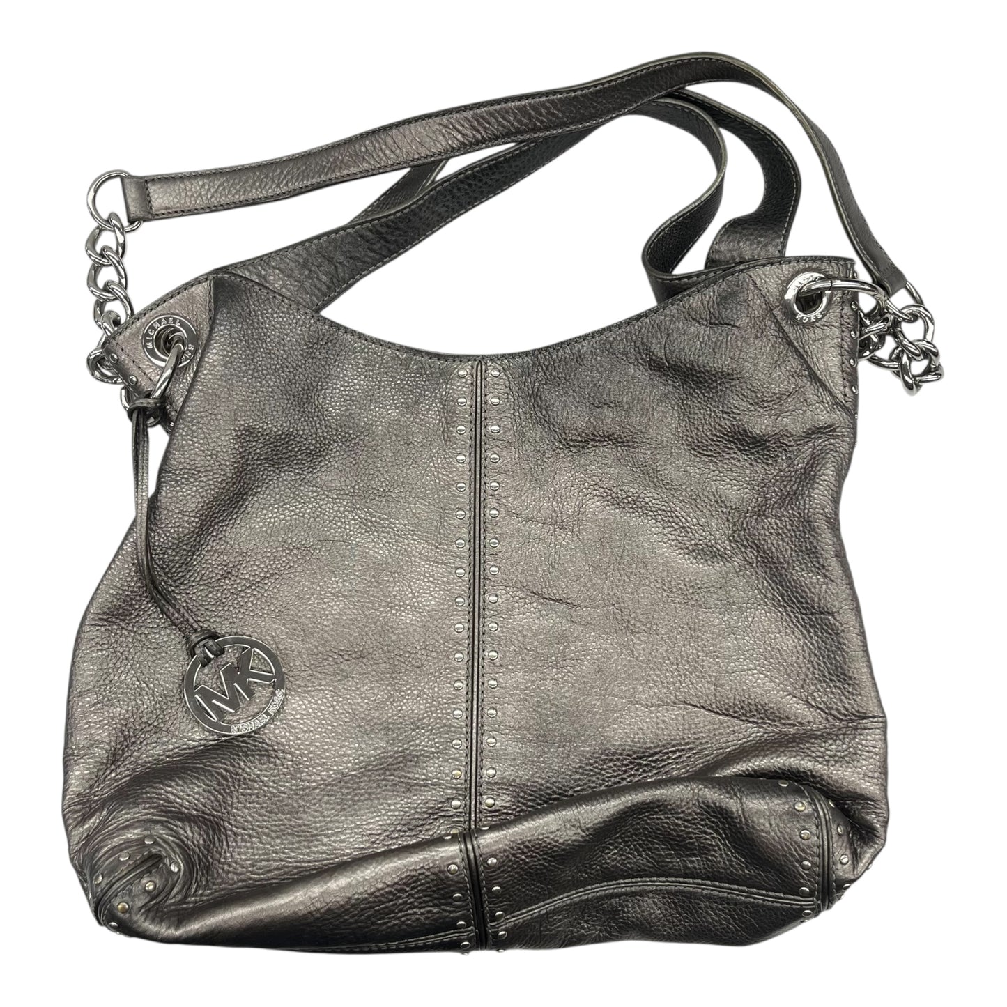 Handbag Designer By Michael Kors In Silver, Size:Medium