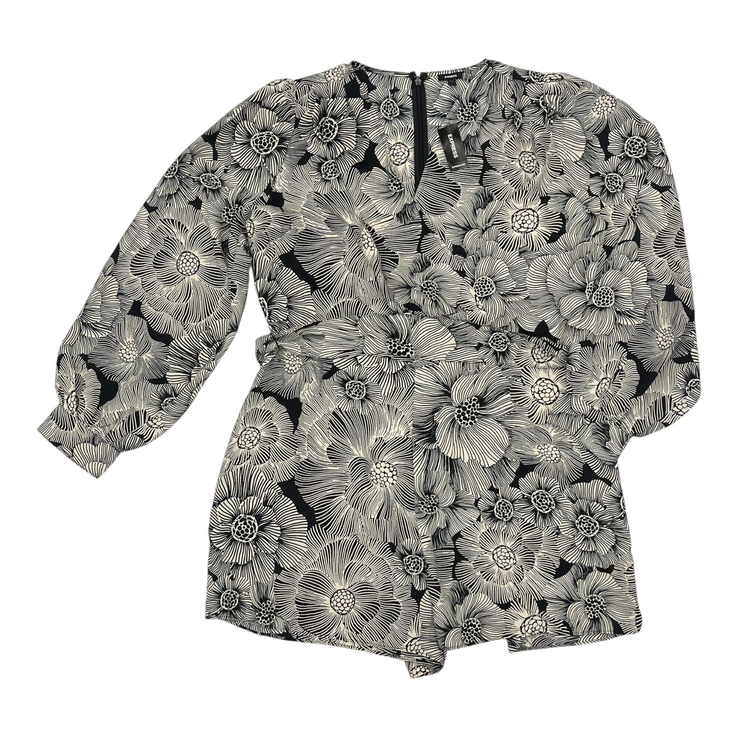 Romper By Express In Black & Cream, Size:L