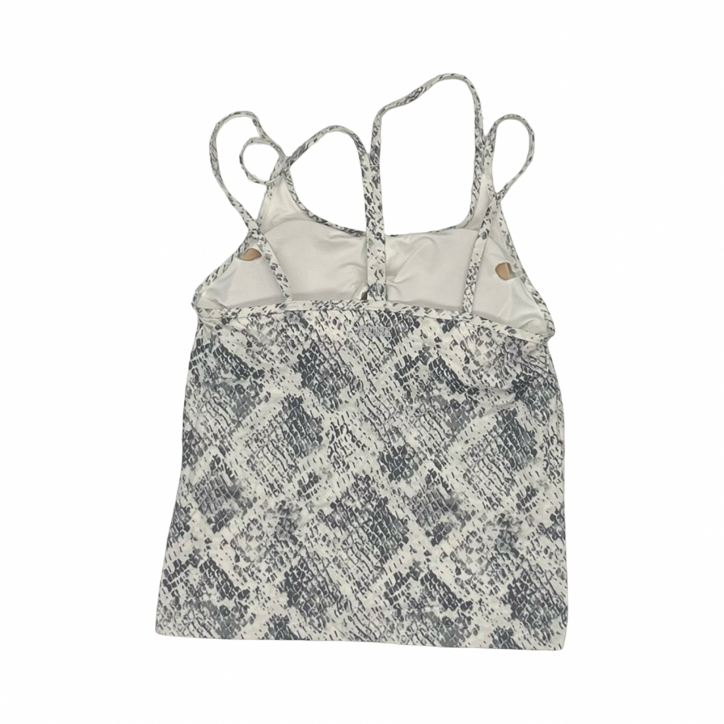 Athletic Tank Top By Pink In Grey & White, Size:M