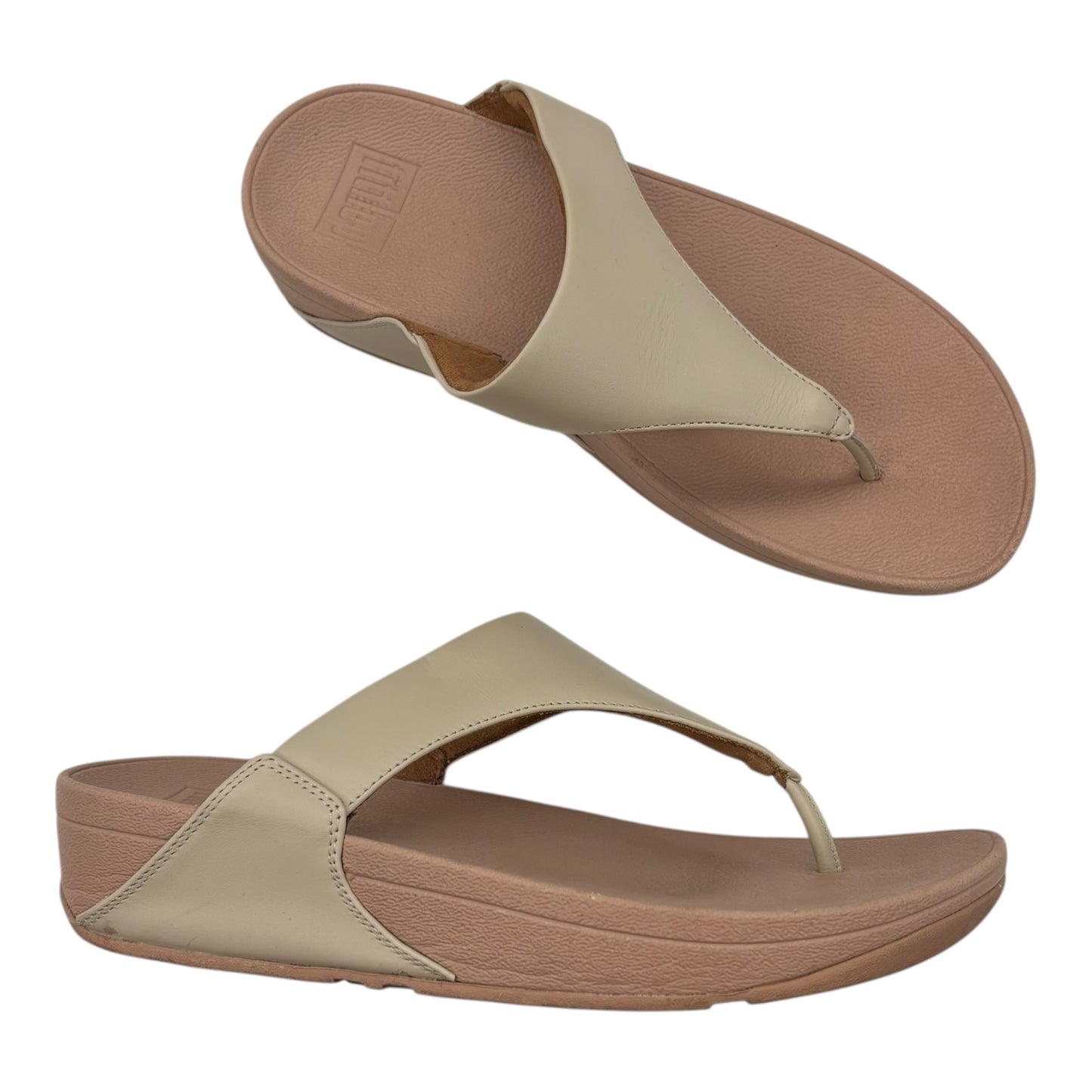 Sandals Flip Flops By Clothes Mentor In Cream, Size:8.5